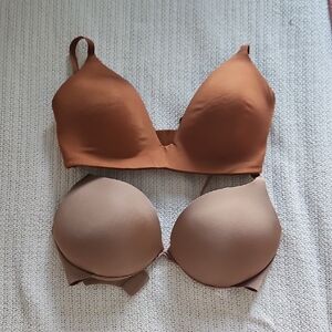 SKIMS Copper and Beige Women's Bra Set